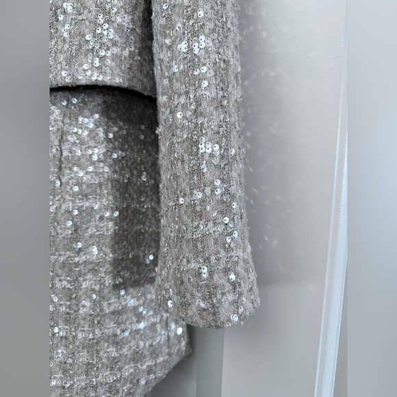 NWT! Gianni Bini Cream and Silver Sequin Blazer - Picture 6 of 12